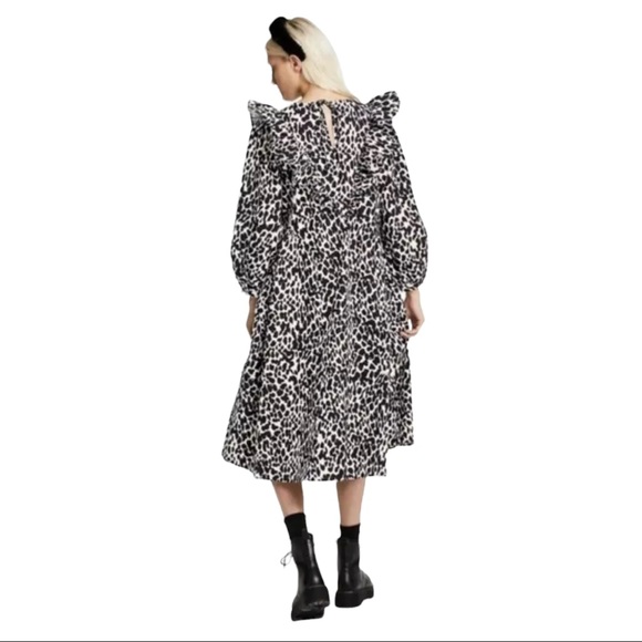 Sandy Liand for Target Women’s Leopard Print Puff Sleeve Midi Dress Size XS - Picture 2 of 14